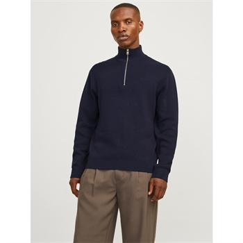 Moderne half-zip strik i navy fra Jack & Jones