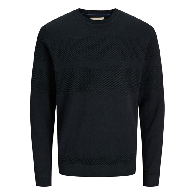 Smart strik med struktur i sort fra Jack & Jones