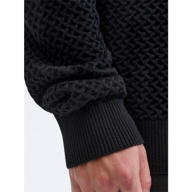 Pæn struktureret strik i sort fra Jack & Jones