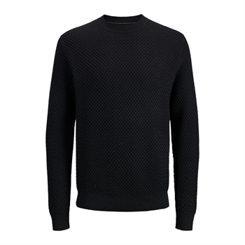 Pæn struktureret strik i sort fra Jack & Jones