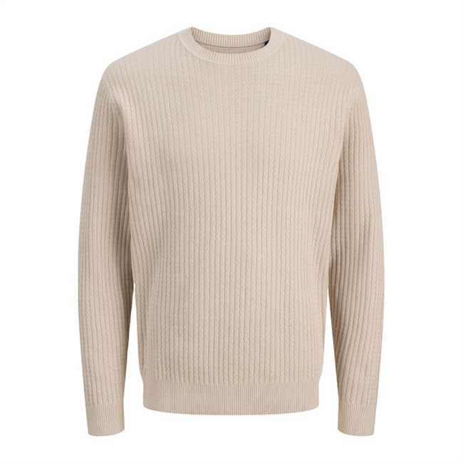 Pæn struktureret strik i beige fra Jack & Jones