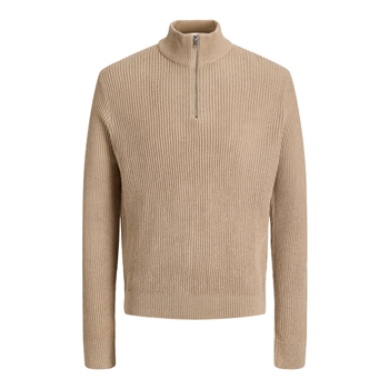 Jack & Jones Halv Zip Striktrøje Beige