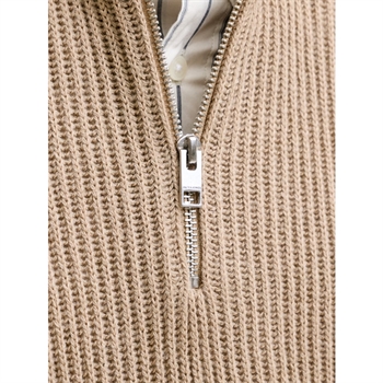 Jack & Jones Halv Zip Striktrøje Beige