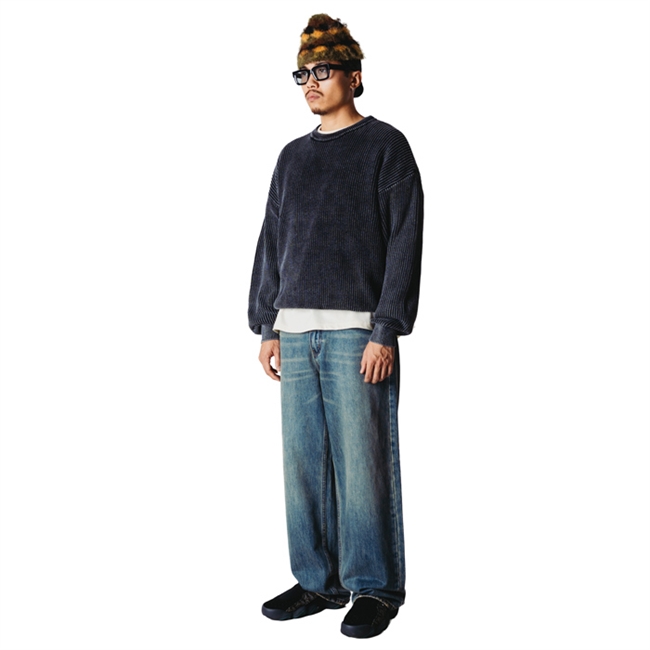 Woodbird Sake Washed Crew Black