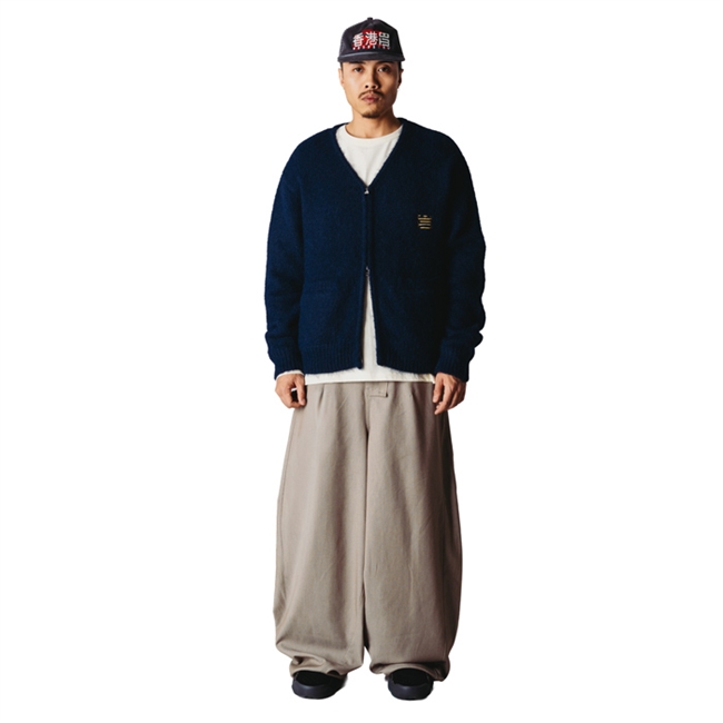 Woodbird Zip Tiger Cardigan Navy