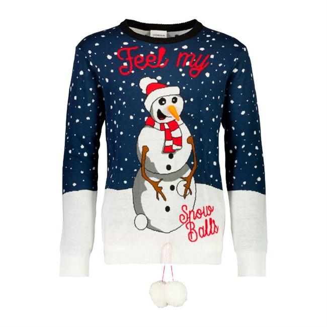 Komisk julestrik med snemand på fra Lindbergh