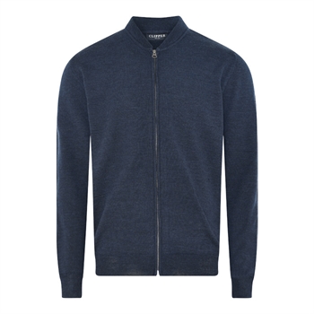 Stilren uld cardigan i navy fra Clipper