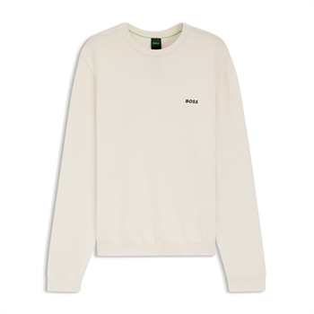 Pæn crew neck strik i farven off white fra BOSS