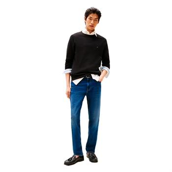 Lækker crew neck strik i sort fra Tommy Hilfiger