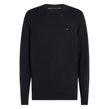 Lækker crew neck strik i sort fra Tommy Hilfiger