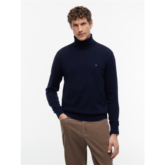 Stilren essentiel strik i navy fra Tommy Hilfiger