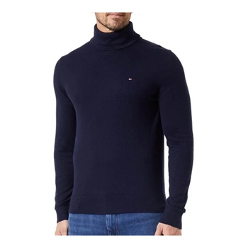 Stilren essentiel strik i navy fra Tommy Hilfiger