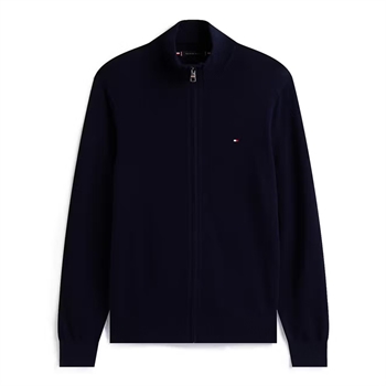 Tommy Hilfiger Pima Cashmere Zip Strik Navy Blå