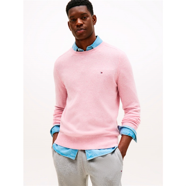 Lækker uld strik i lyserød fra Tommy Hilfiger