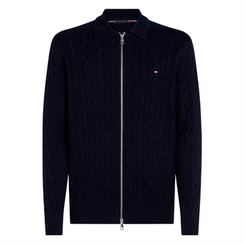 Lækker navy zip strik fra Tommy Hilfiger