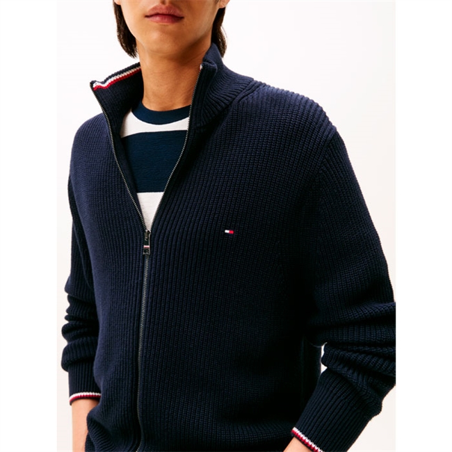 Moderne navy cardigan fra Tommy Hilfiger - med logo