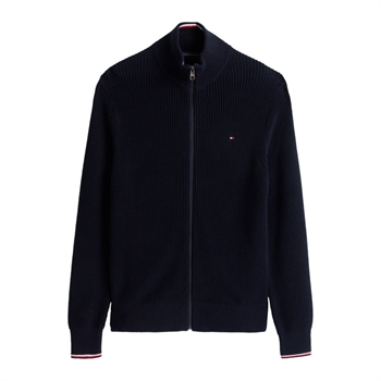 Moderne navy cardigan fra Tommy Hilfiger - med logo