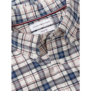 Tommy Hilfiger Oxford Tartan Check Ternet Skjorte Beige/Blå