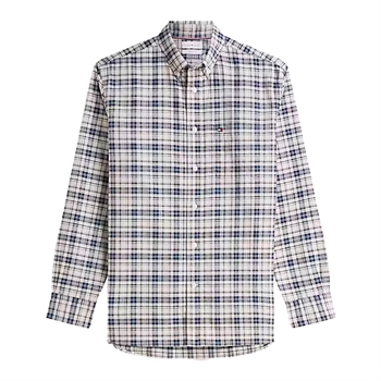 Tommy Hilfiger Oxford Tartan Check Ternet Skjorte Beige/Blå