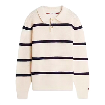 Tommy Hilfiger Waffle Structure Rugby Strik Beige