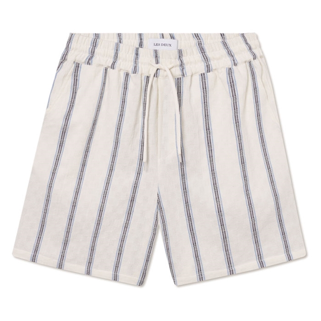 Flotte stribet shorts i beige m/ Blå striber fra Les Deux