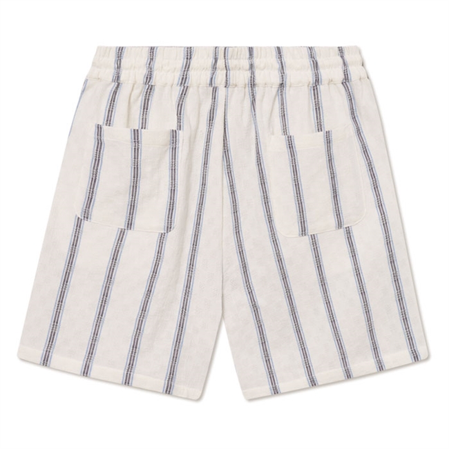 Flotte stribet shorts i beige m/ Blå striber fra Les Deux