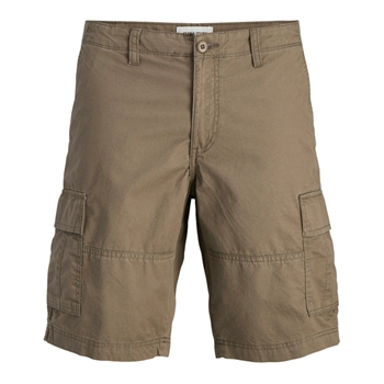 Brune cargo shorts med lårlommer fra Jack & Jones.