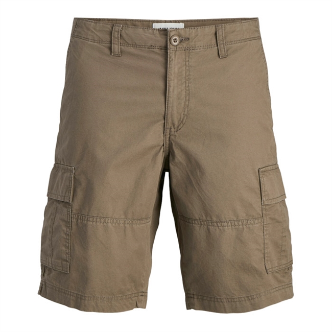Brune cargo shorts med lårlommer fra Jack & Jones.