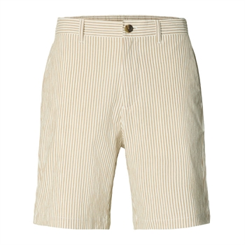Pæne stribet sommer shorts i brun fra Selected