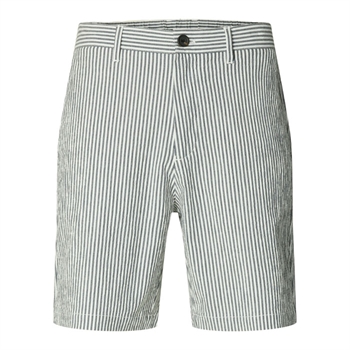 Pæne stribet sommer shorts i blå fra Selected