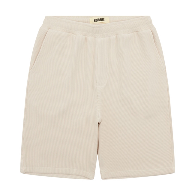 Moderne plisserede shorts i sand farve fra Woodbird