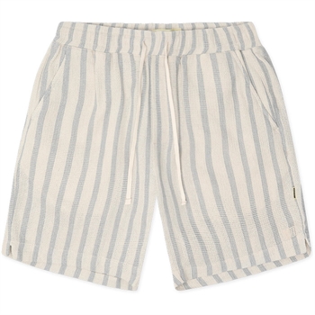 Smarte stribede shorts i blå og hvid farve fra Woodbird
