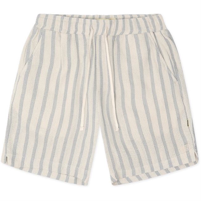 Smarte stribede shorts i blå og hvid farve fra Woodbird