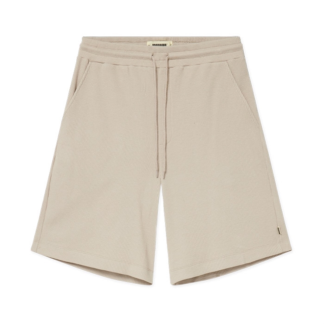 Moderne struktureret shorts i beige fra Woodbird