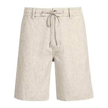 Chino tapered hør shorts i sand farve fra BOSS