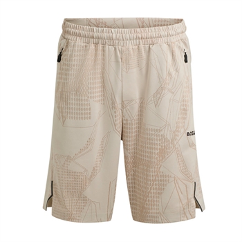 Lækker let beige shorts fra BOSS med mønster og stretch effekt.