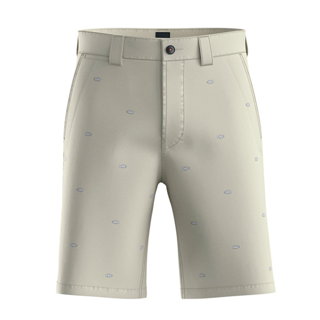 Lækre chino shorts i beige med broderede fisk fra BOSS.