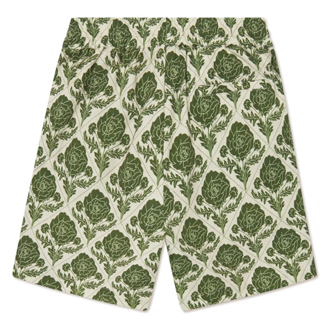 Lækre shorts i grønt retro blomsterprint fra Les Deux