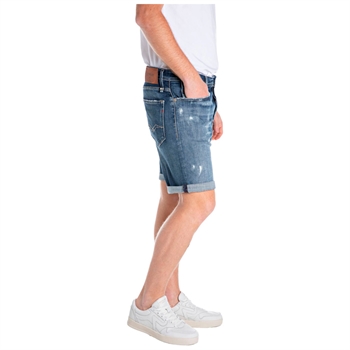Lækre vasket denim shorts i blå fra Replay