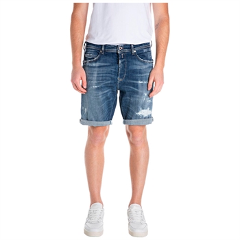 Lækre vasket denim shorts i blå fra Replay