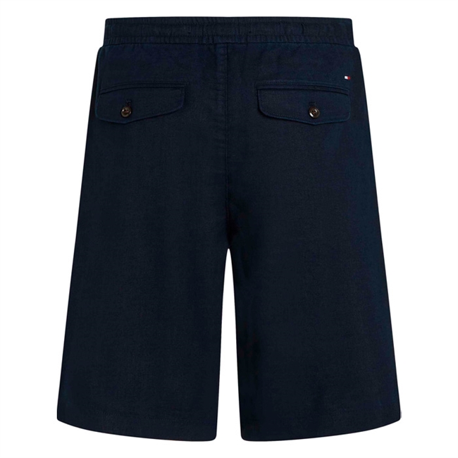 Moderne hør shorts i navy fra Tommy Hilfiger