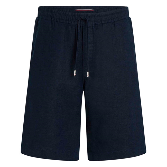 Moderne hør shorts i navy fra Tommy Hilfiger
