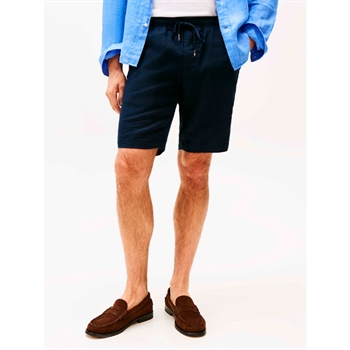 Moderne hør shorts i navy fra Tommy Hilfiger