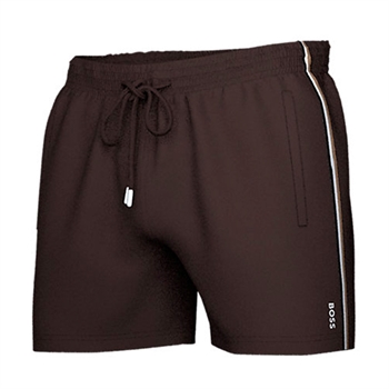 Ikoniske mørkebrune badeshorts fra BOSS