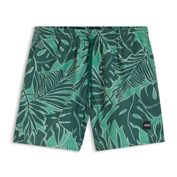 Smarte shorts i lime / grønt mønster fra BOSS