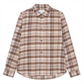 Moderne ternet overshirt i sandfarve og brun fra Lex Deux
