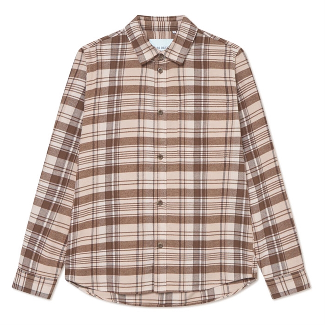 Moderne ternet overshirt i sandfarve og brun fra Lex Deux