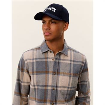 Moderne checkmønsteret overshirt i grå fra Lex Deux