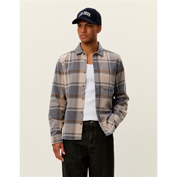 Moderne checkmønsteret overshirt i grå fra Lex Deux