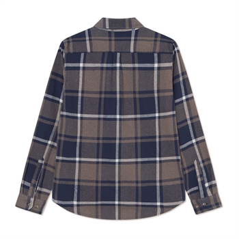 Moderne checkmønsteret overshirt i navy fra Lex Deux
